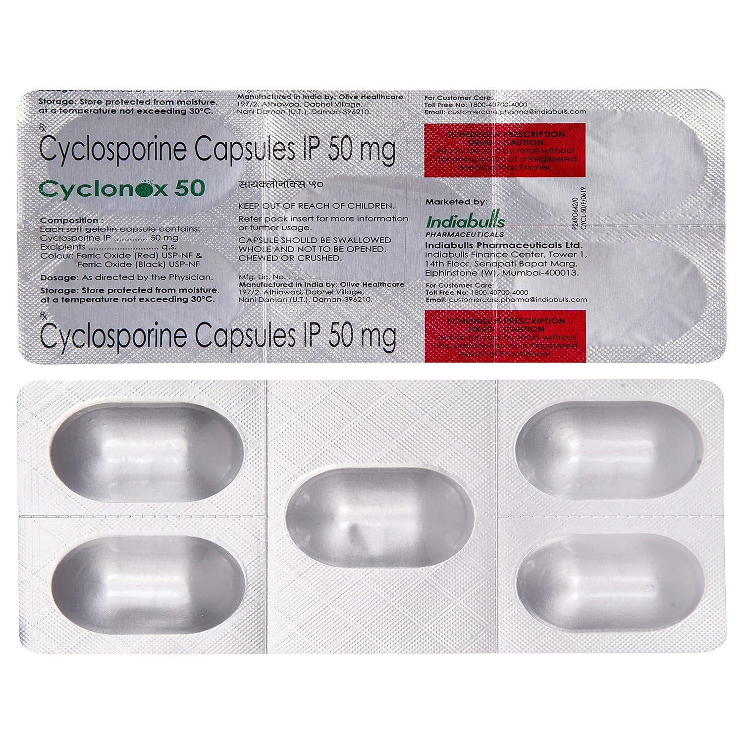 Buy Cyclonox 50 Capsule 5's Online