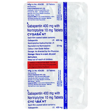 Cygaba NT 400 mg/10 mg Tablet 10's