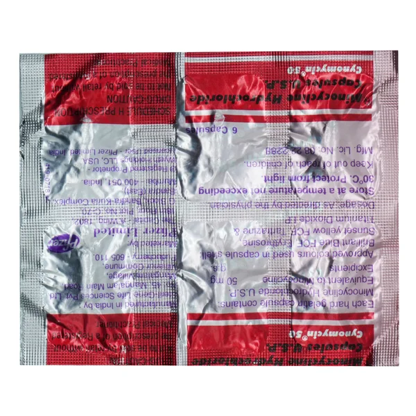 Cynomycin 50 Capsule 6's