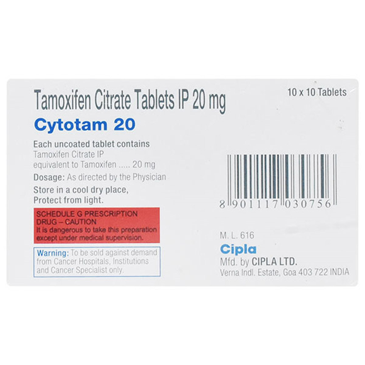 Cytotam 20 Tablet 10's, Pack of 10 TABLETS Cytotam 20 Tablet 10's, Pack of 10 TABLETS