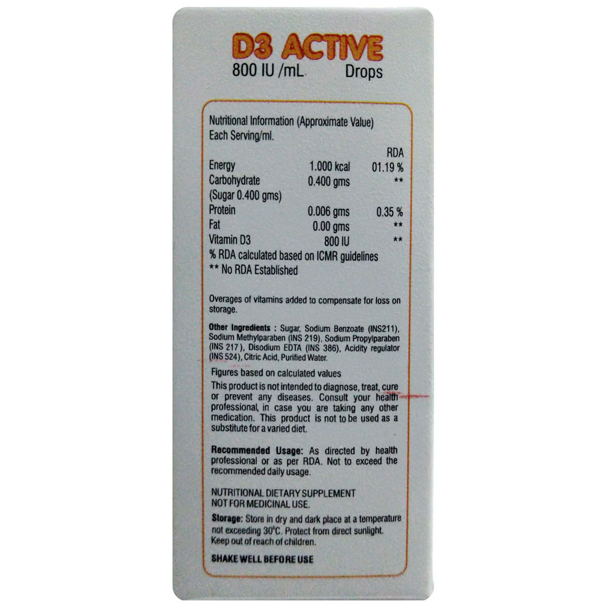 D3 Active Drops 15 ml, Pack of 1 D3 Active Drops 15 ml, Pack of 1