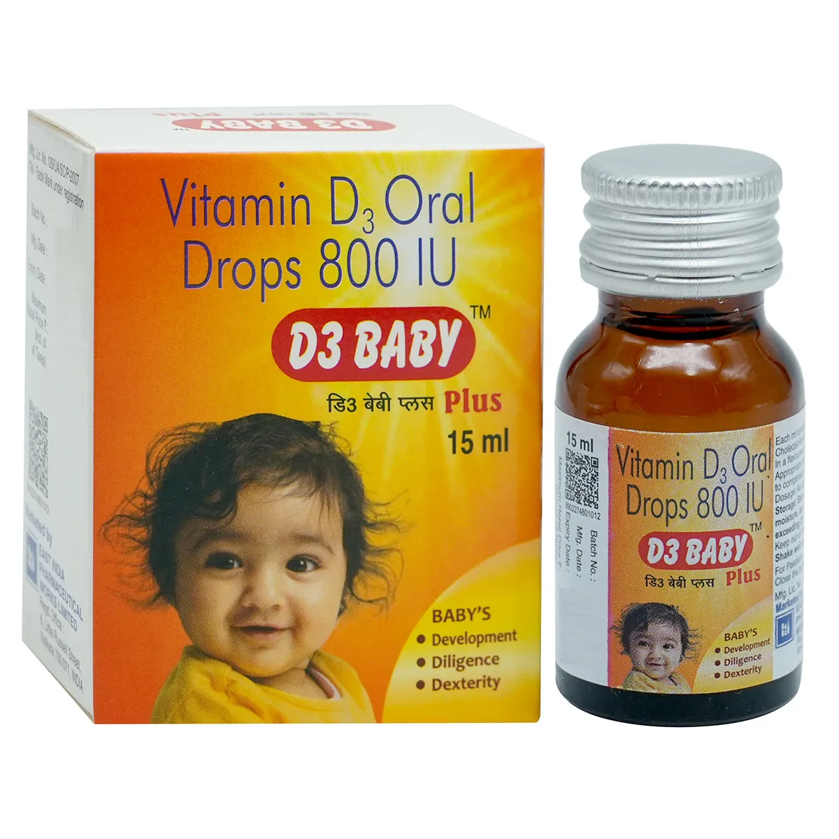 HealthVit Vitamin D3 Drops for Infants & Kids - 400 IU per Drop