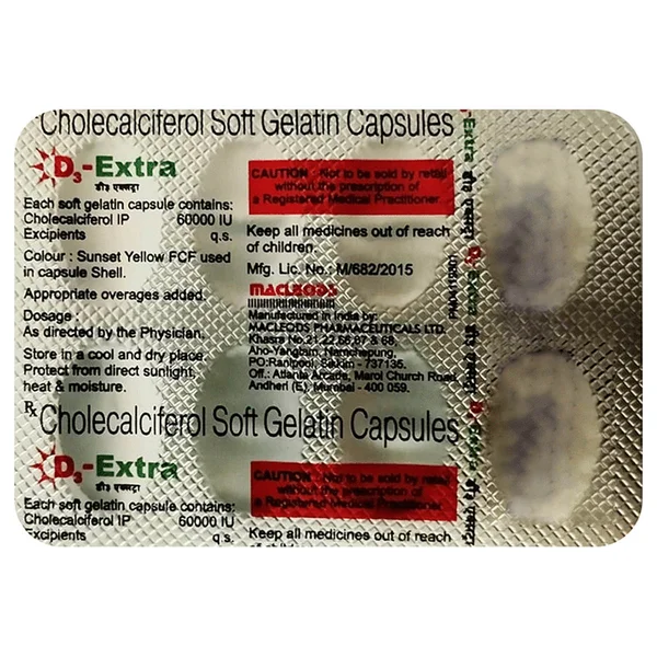D3-Extra Softgel Capsule 8's, Pack of 8