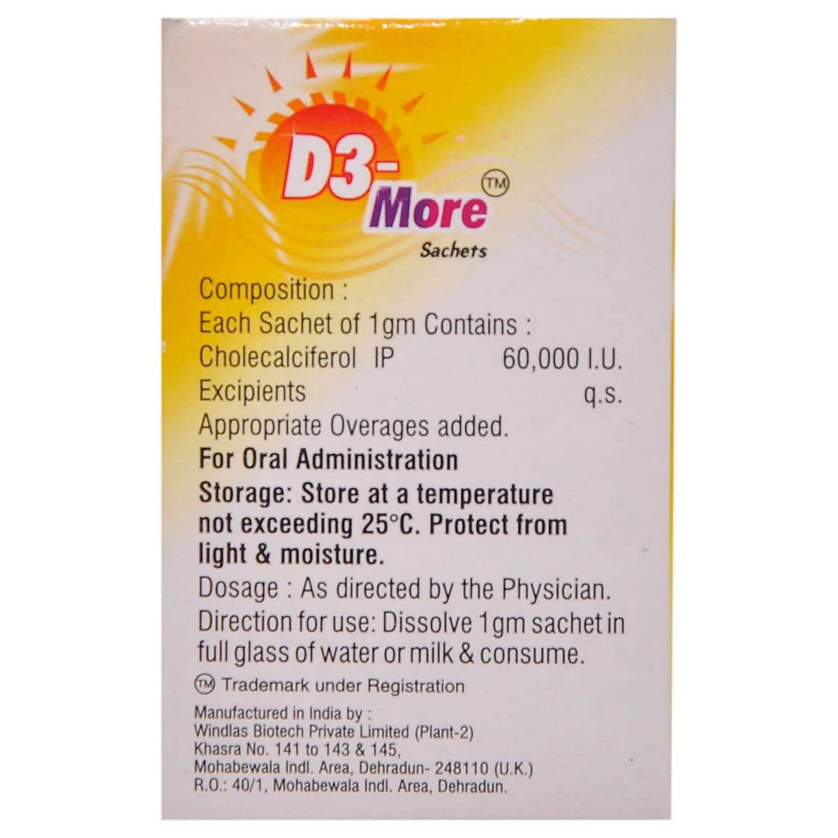 D3-More Sugar Free Sachet 1 gm, Pack of 1 D3-More Sugar Free Sachet 1 gm, Pack of 1