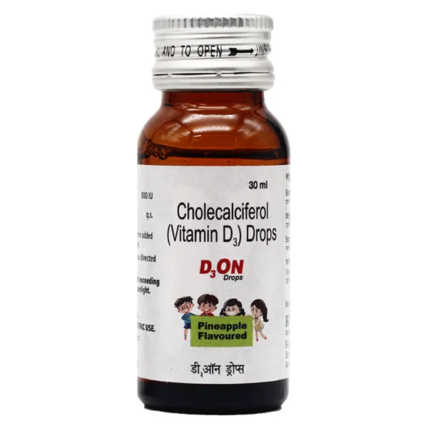 D3 On 800 Pineapple Flavour Drops 30 ml, Pack of 1