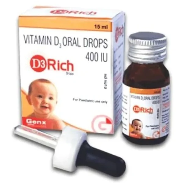 D3 Rich 400IU Drop 15 ml, Pack of 1