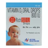 D3 Rich 800 IU Drops 15 ml, Pack of 1 Drops