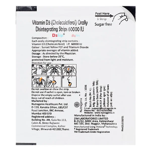 D3Sip Orally Disintegrating Strip 1's, Pack of 1