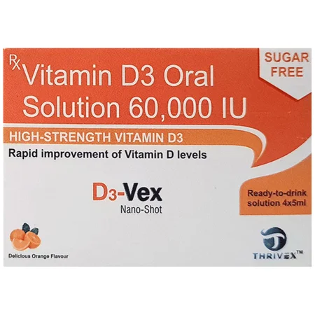 D3-Vex Nano Shot Sugar Free Orange Flavour Oral Solution 5 ml