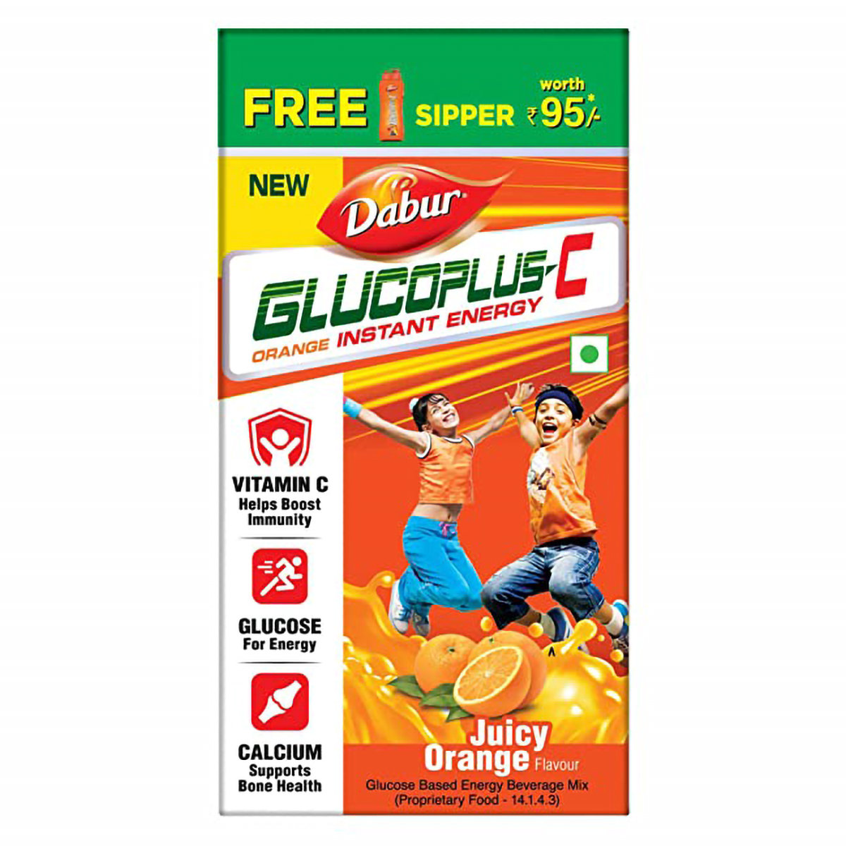 Dabur Glucoplus-C Instant Energy Orange Flavour Powder, 500 gm Refill Pack (Free Sipper), Pack of 1 Dabur Glucoplus-C Instant Energy Orange Flavour Powder, 500 gm Refill Pack (Free Sipper), Pack of 1