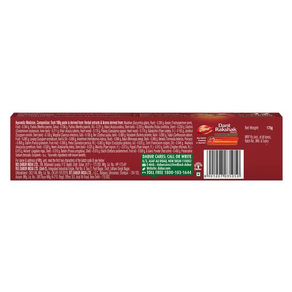 Dabur Dant Rakshak Ayurvedic Toothpaste, 175 gm, Pack of 1 Dabur Dant Rakshak Ayurvedic Toothpaste, 175 gm, Pack of 1