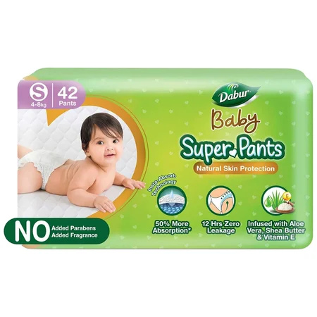 Dabur Baby Super Diaper Pants Small, 42 Count