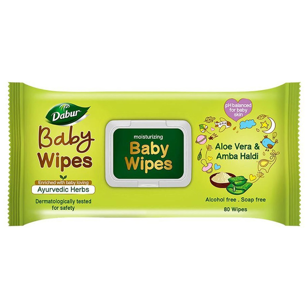 Dabur Baby Wipes, 80 Count, Pack of 1 Dabur Baby Wipes, 80 Count, Pack of 1