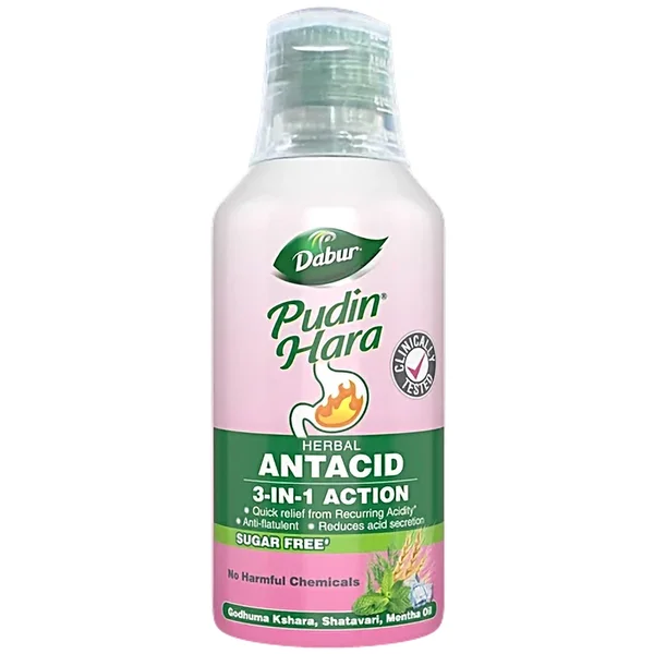 Dabur Pudin Hara Herbal Antacid Sugar Free Syrup, 200 ml