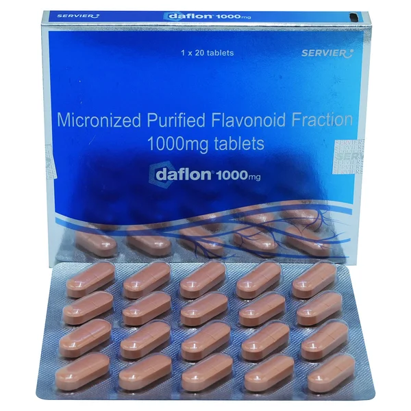 Daflon 1000 mg Tablet 20's, Pack of 20 TabletS