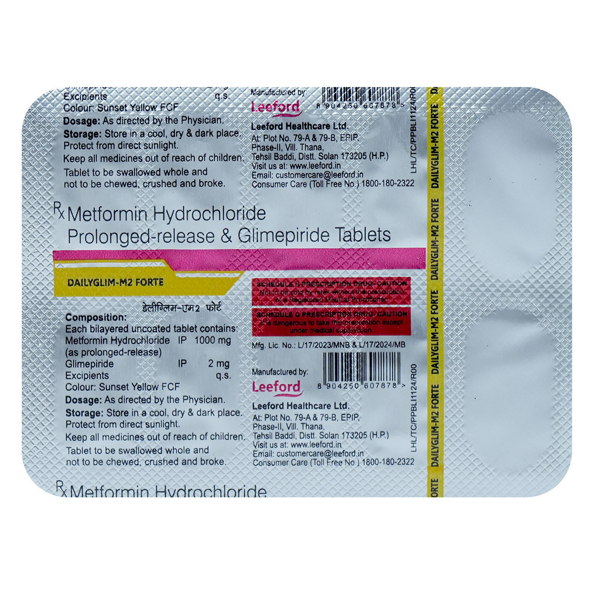 Dailyglim-M2 Forte Tablet 10's, Pack of 10 TABLETS Dailyglim-M2 Forte Tablet 10's, Pack of 10 TABLETS