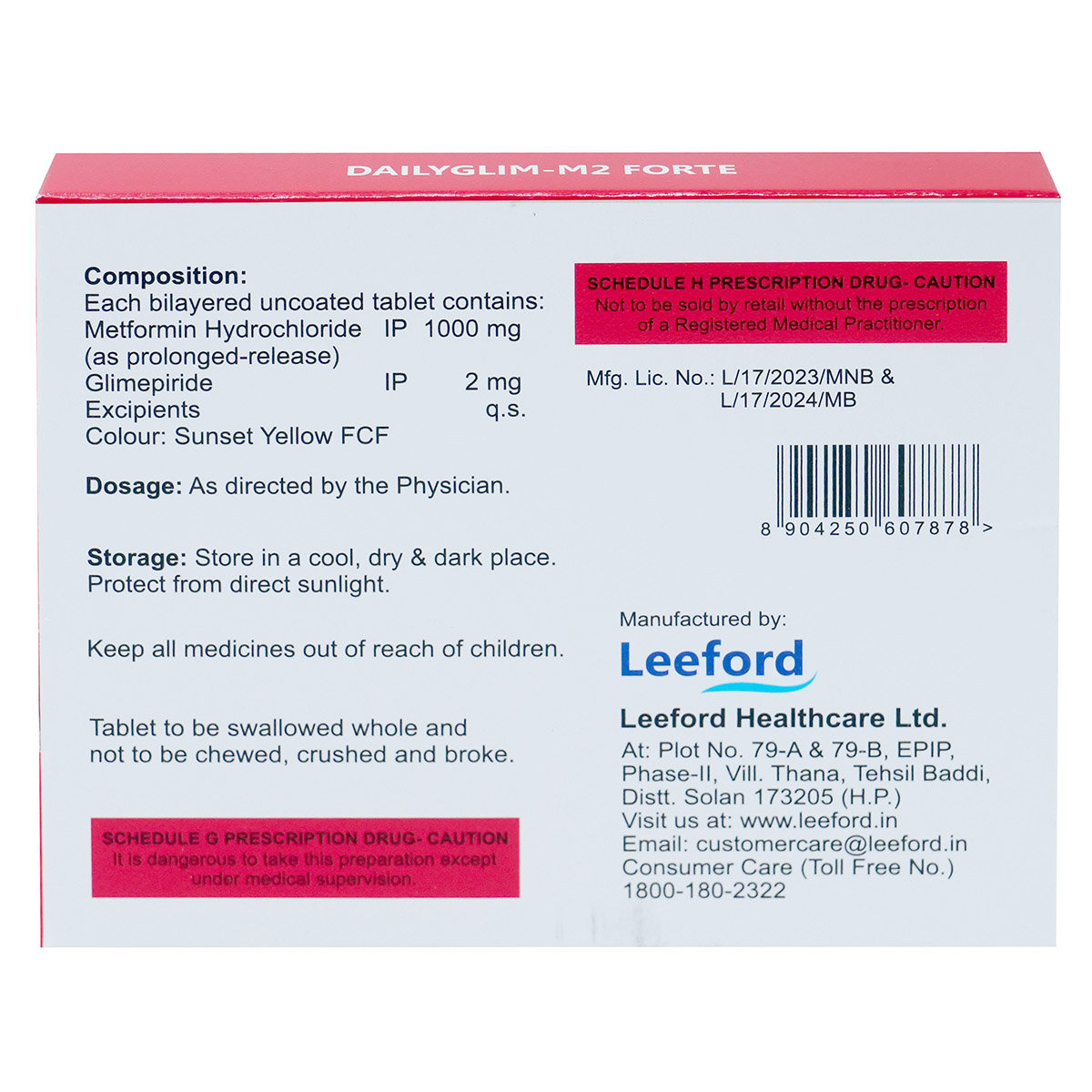 Dailyglim-M2 Forte Tablet 10's, Pack of 10 TABLETS Dailyglim-M2 Forte Tablet 10's, Pack of 10 TABLETS