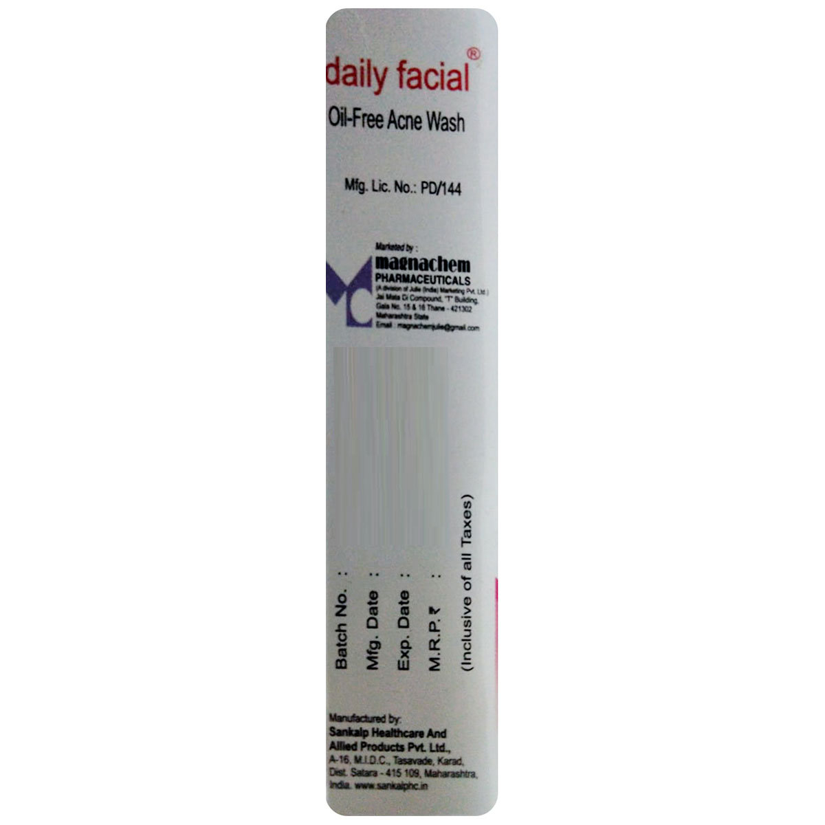 Daily Facial Acne Wash 50 ml, Pack of 1 FACEWASH Daily Facial Acne Wash 50 ml, Pack of 1 FACEWASH