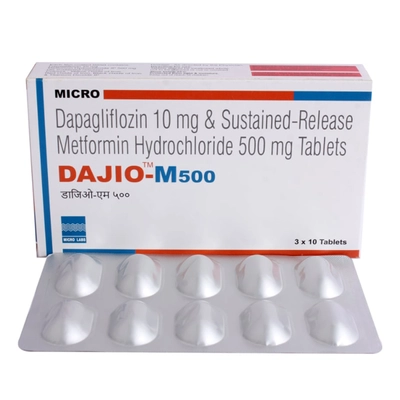 Dajio M 10 mg/500 mg Tablet 10's, Pack of 10 TABLETS