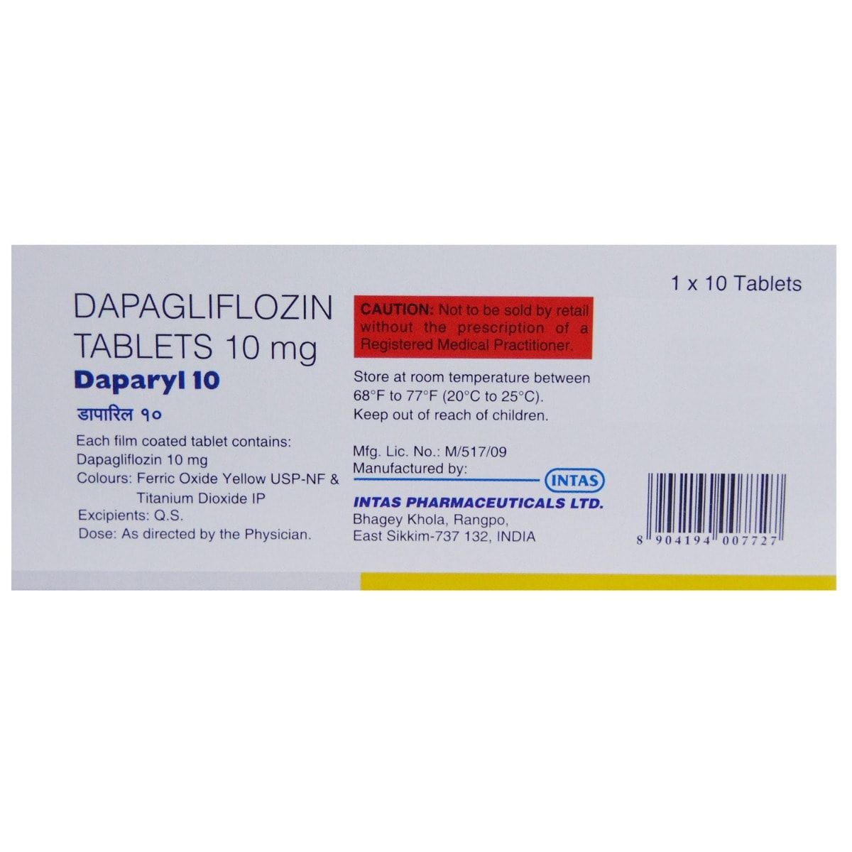 Daparyl 10 Tablet 10's Price, Uses, Side Effects, Composition - Apollo ...