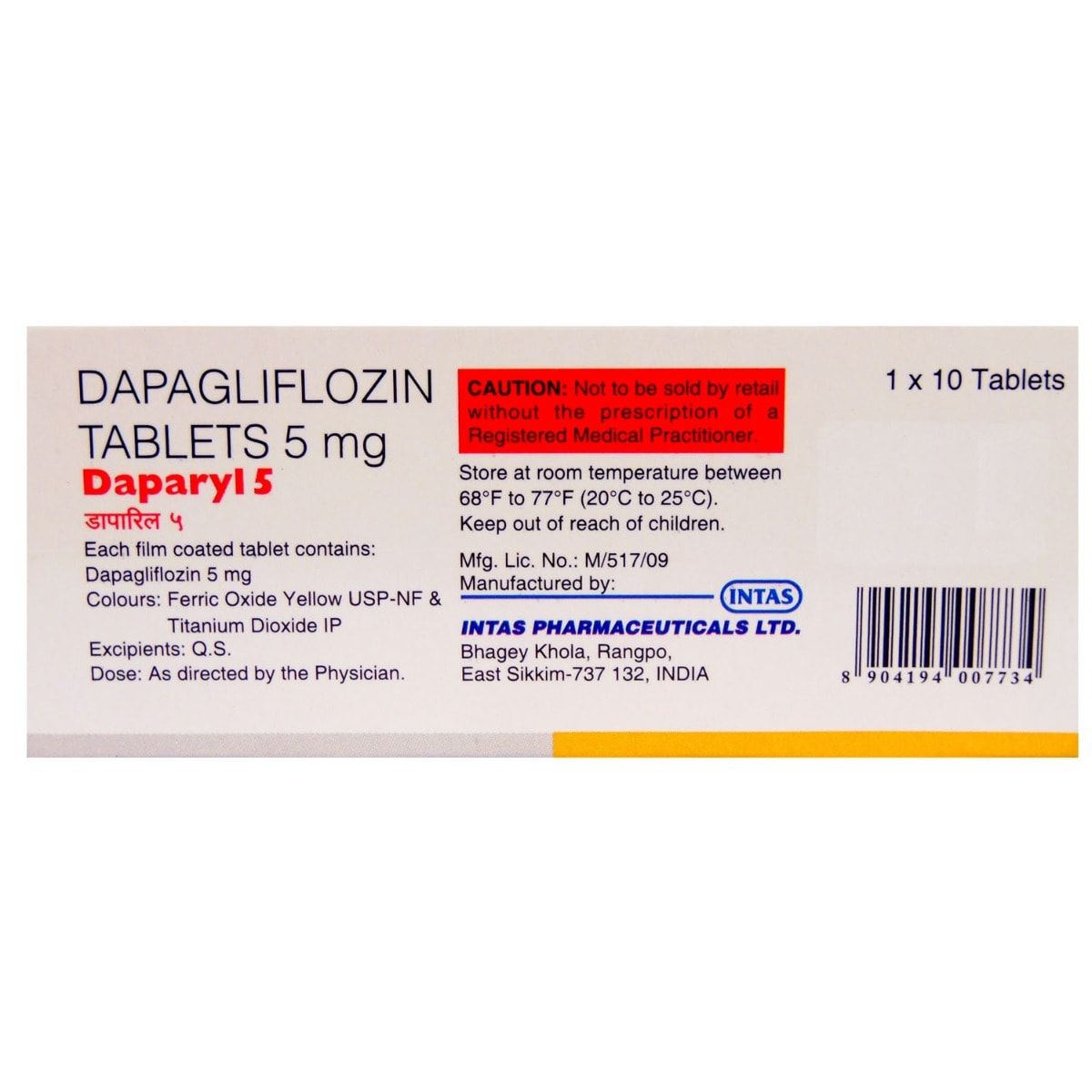 Daparyl 5 Mg Tablet 10's Price, Uses, Side Effects, Composition ...