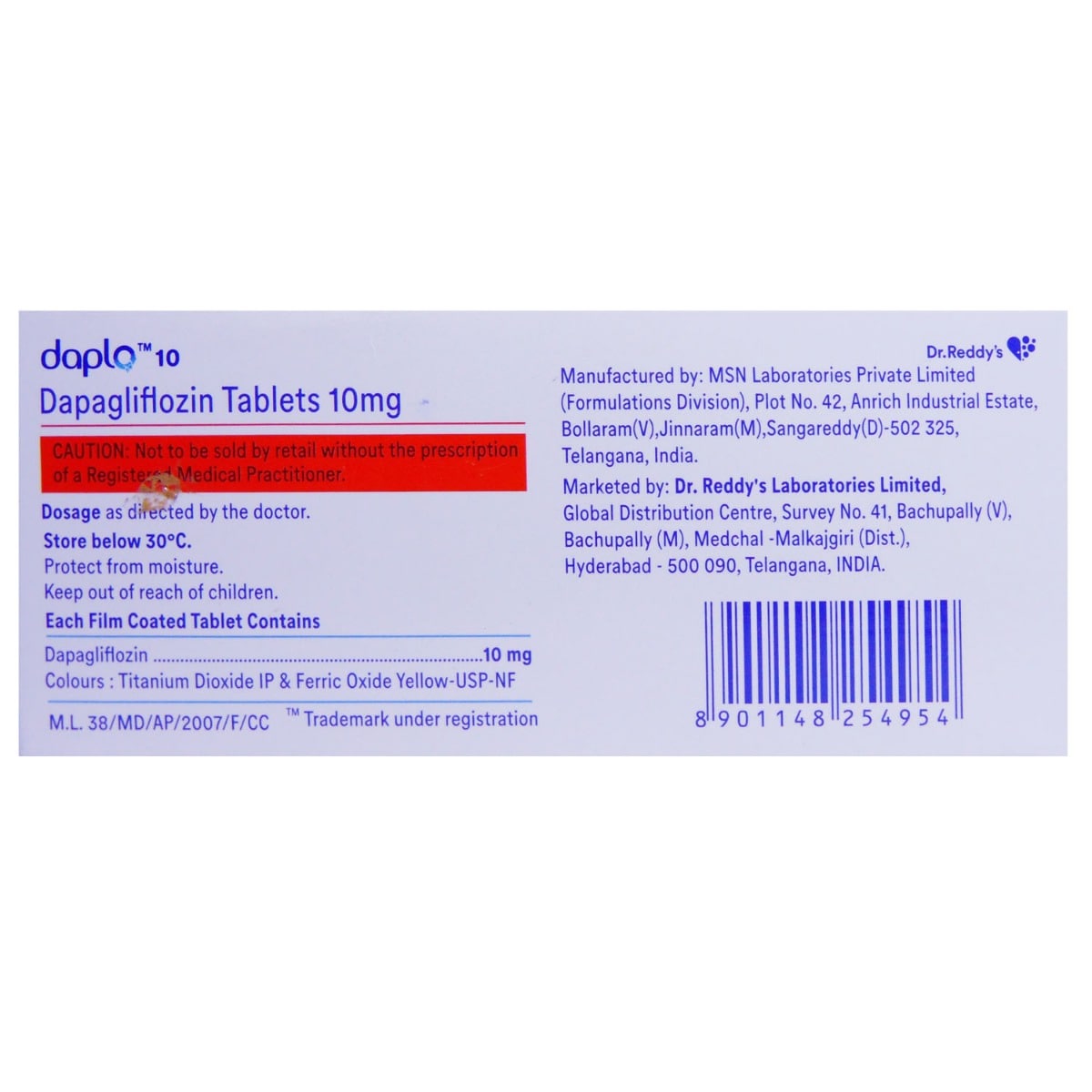 Daplo 10 Tablet 10's, Pack of 10 TabletS Daplo 10 Tablet 10's, Pack of 10 TabletS