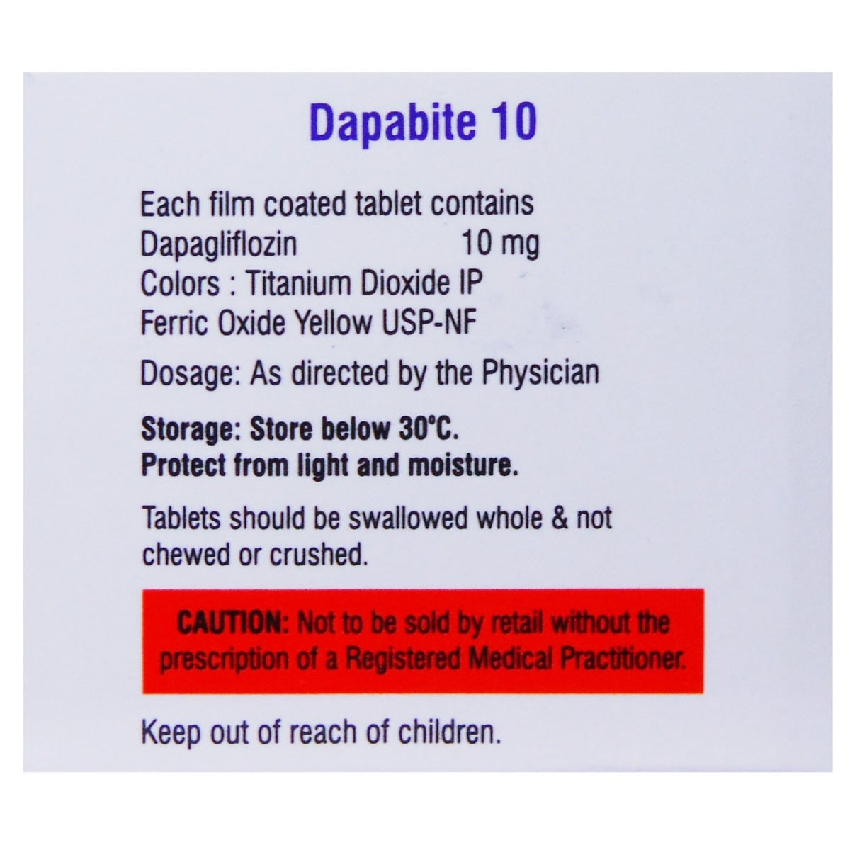 Dapabite 10 Tablet 10's, Pack of 10 TabletS Dapabite 10 Tablet 10's, Pack of 10 TabletS