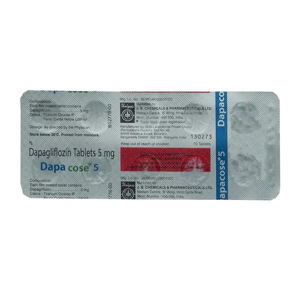 Dapacose 5 Tablet 10's, Pack of 10 TABLETS