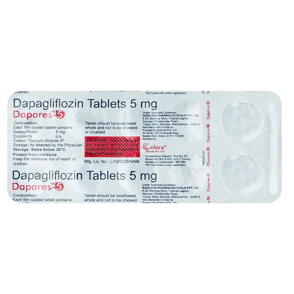 Dapares-5 Tablet 10's, Pack of 10 TABLETS