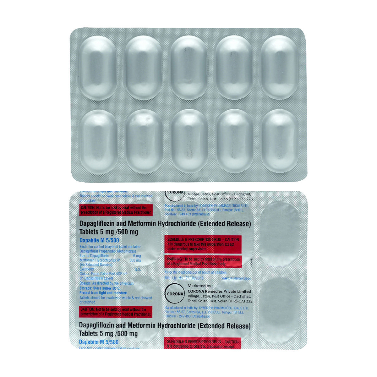 Dapabite M 5/500 Tablet 10's, Pack of 10 TABLETS Dapabite M 5/500 Tablet 10's, Pack of 10 TABLETS