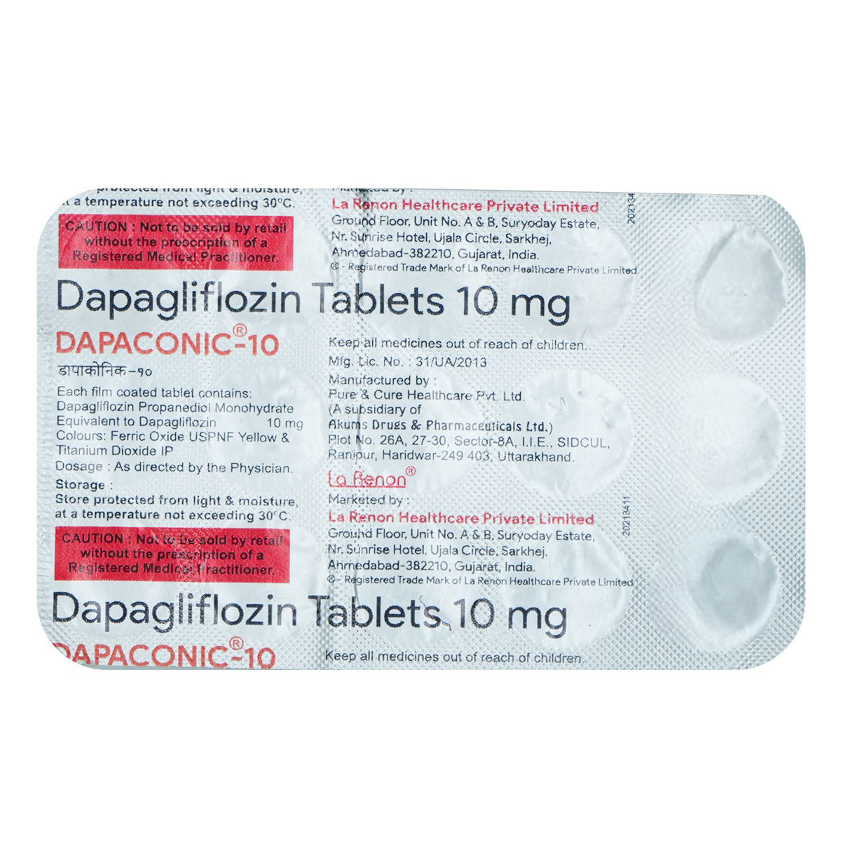 Dapaconic-10 Tablet 15's, Pack of 15 TABLETS Dapaconic-10 Tablet 15's, Pack of 15 TABLETS
