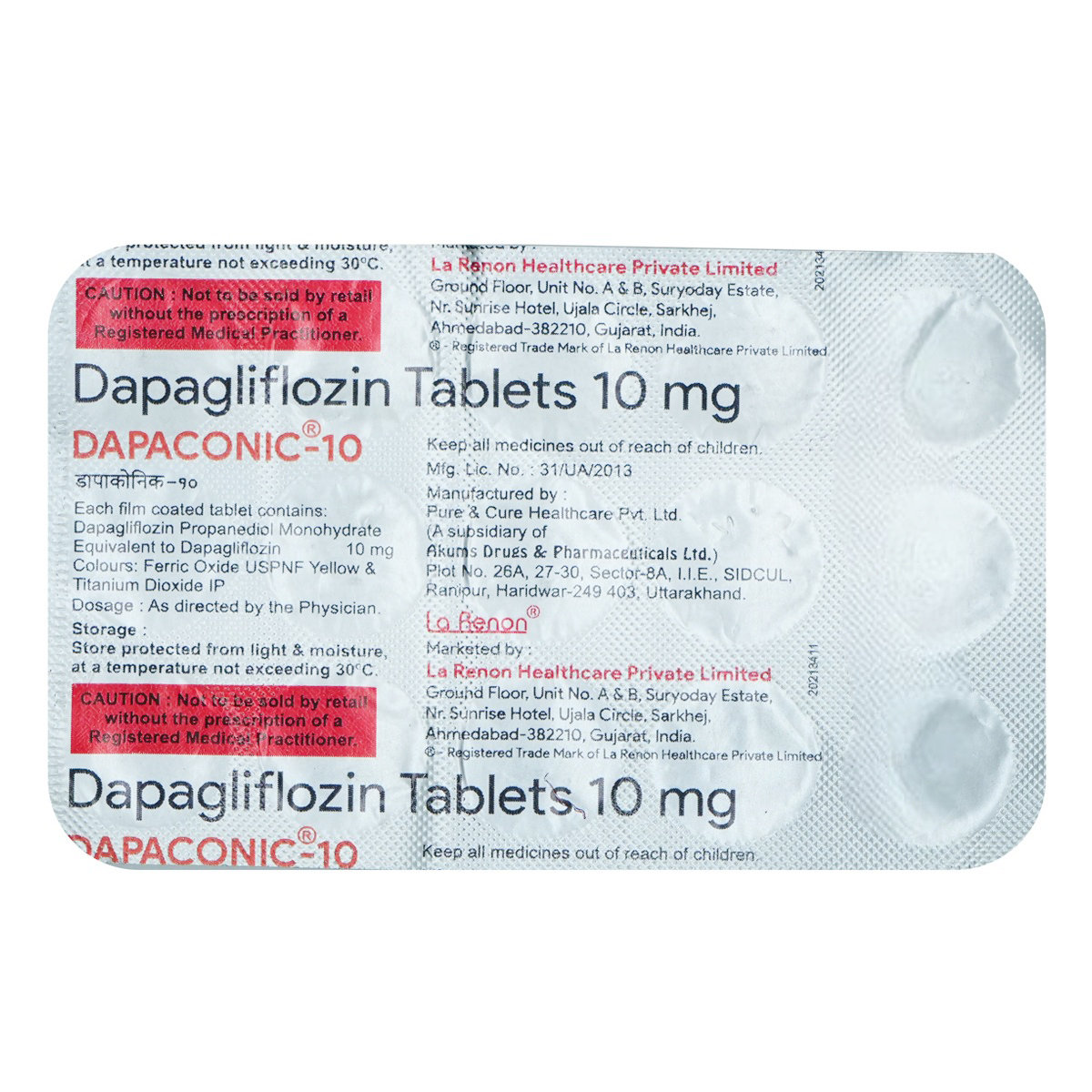 Dapaconic-10 Tablet 15's, Pack of 15 TABLETS Dapaconic-10 Tablet 15's, Pack of 15 TABLETS