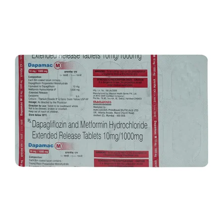 Dapamac M 10 mg/1000 mg Tablet 10's
