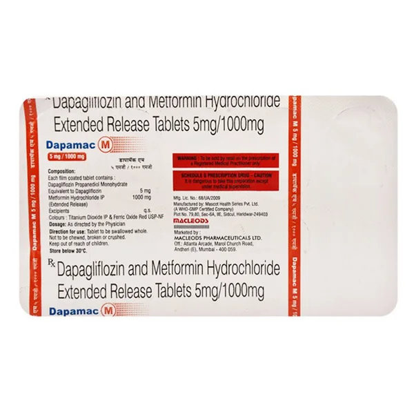 Dapamac M 5 mg/1000 mg Tablet 10`s