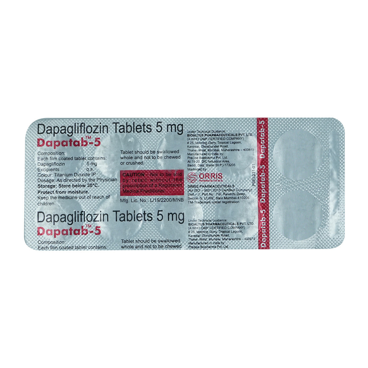 Dapatab-5 Tablet 10's, Pack of 10 TABLETS Dapatab-5 Tablet 10's, Pack of 10 TABLETS
