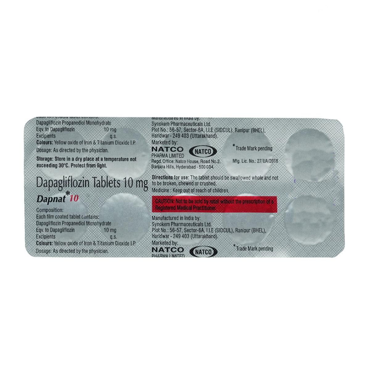 Dapnat 10 mg Tablet 10's, Pack of 10 TABLETS Dapnat 10 mg Tablet 10's, Pack of 10 TABLETS