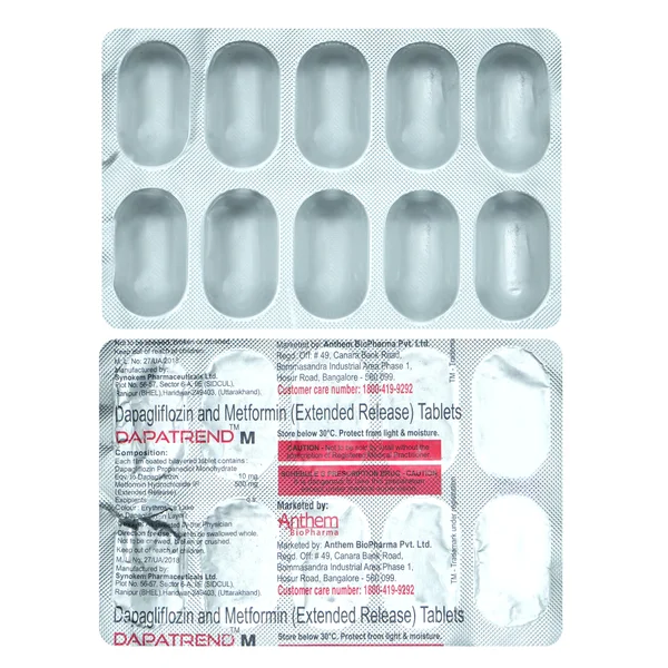 Dapatrend-M 10 mg/500 mg Tablet 10's