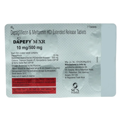 Dapefy M XR 10 mg/500 mg Tablet 7's, Pack of 7 TABLETS