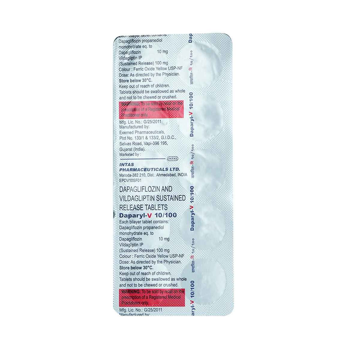 Daparyl-V 10 Mg/100 Mg Tablet 10's Price, Uses, Side Effects ...