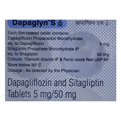 Dapaglyn-S 5 mg/50 mg Tablet 10's, Pack of 10 TabletS