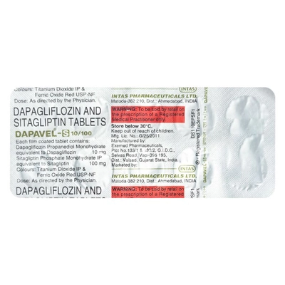 Dapavel-S 10 mg/100 mg Tablet 10's, Pack of 10 TabletS