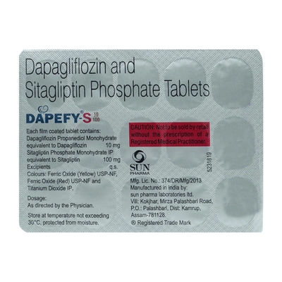 Dapefy-S 10/100 Tablet 15's, Pack of 15 TabletS