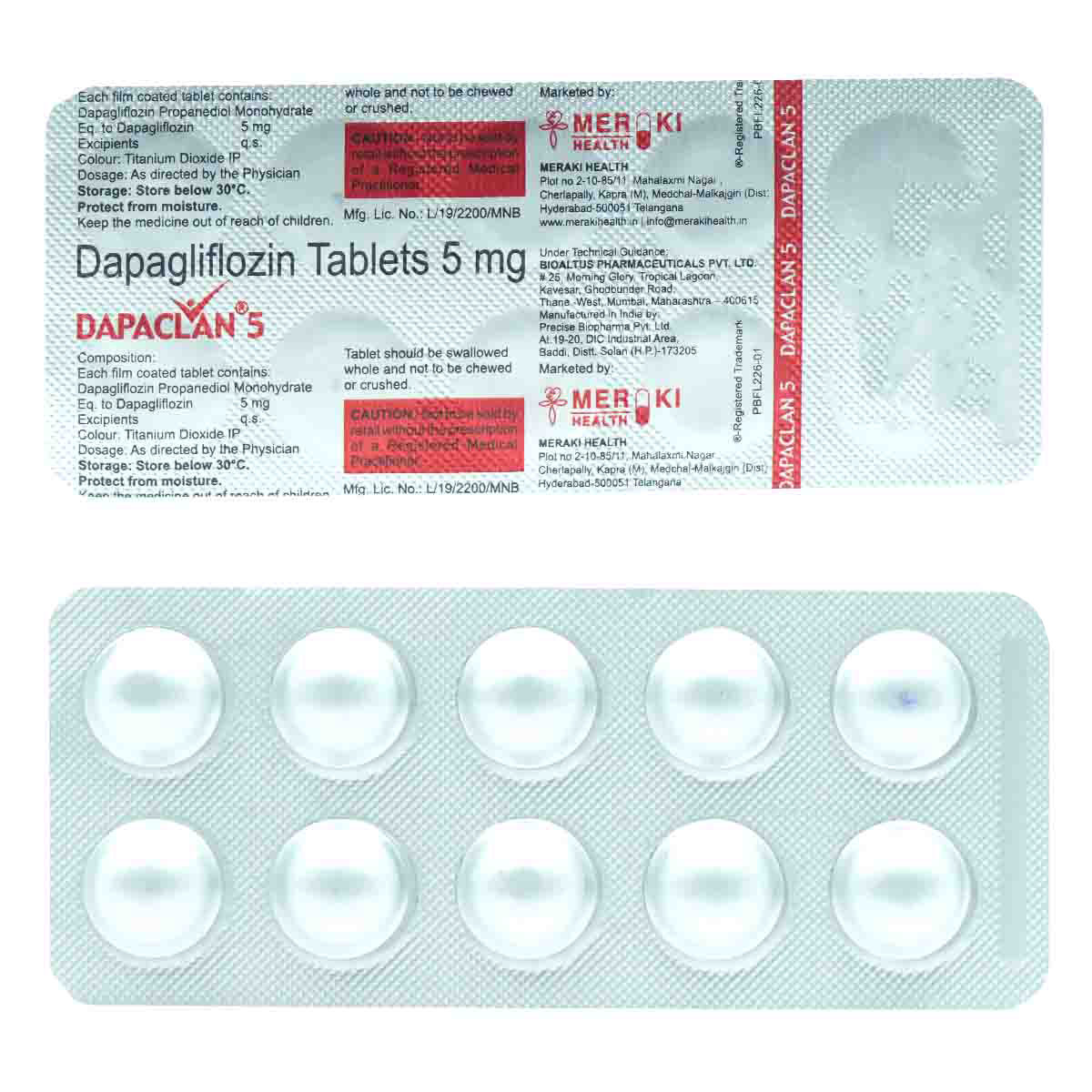 Dapaclan 5 Tab 10'S, Pack of 10 TABLETS Dapaclan 5 Tab 10'S, Pack of 10 TABLETS