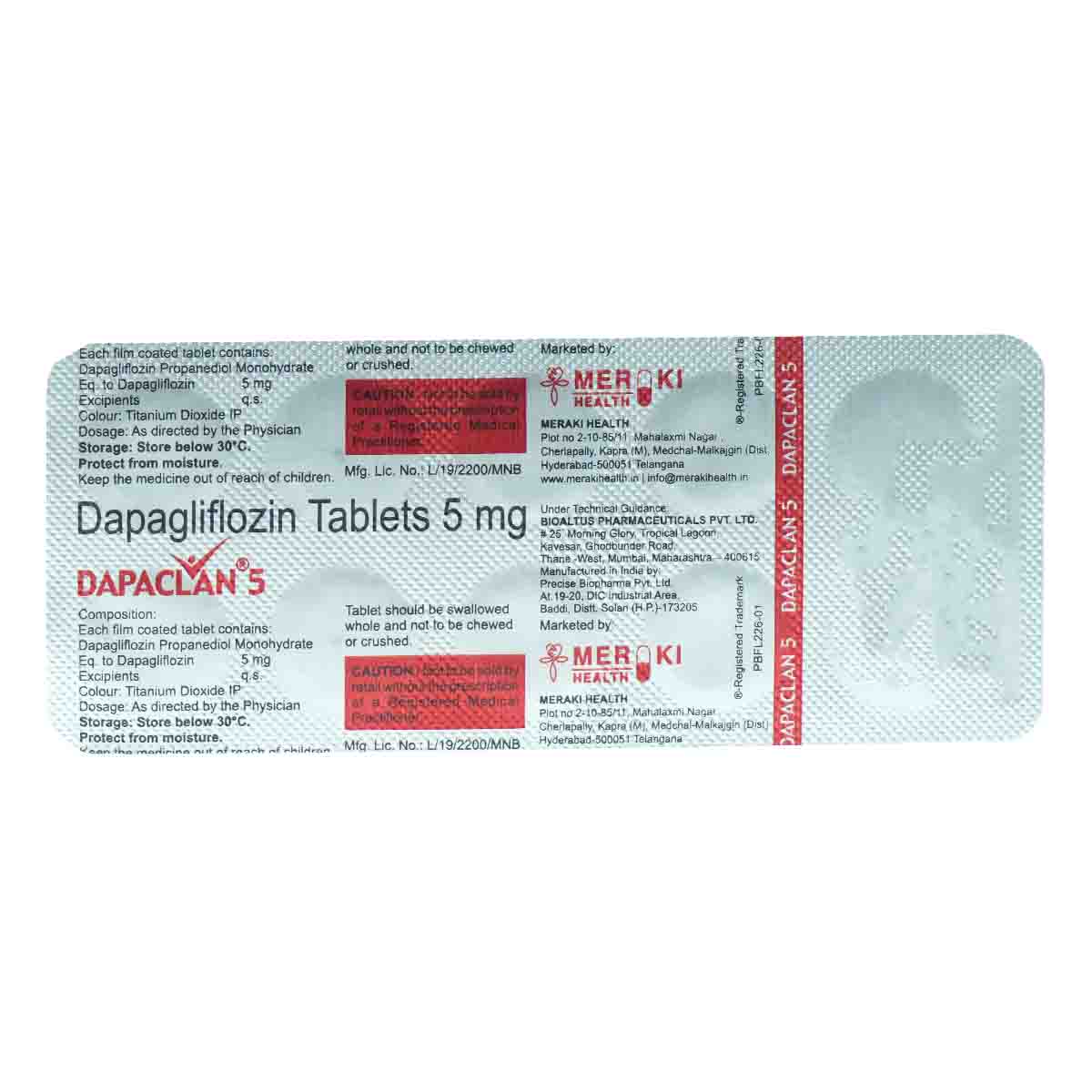 Dapaclan 5 Tab 10'S, Pack of 10 TABLETS Dapaclan 5 Tab 10'S, Pack of 10 TABLETS