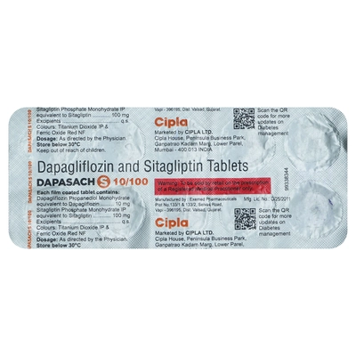 Dapasach S 10 mg/100 mg Tablet 10's, Pack of 10 TabletS