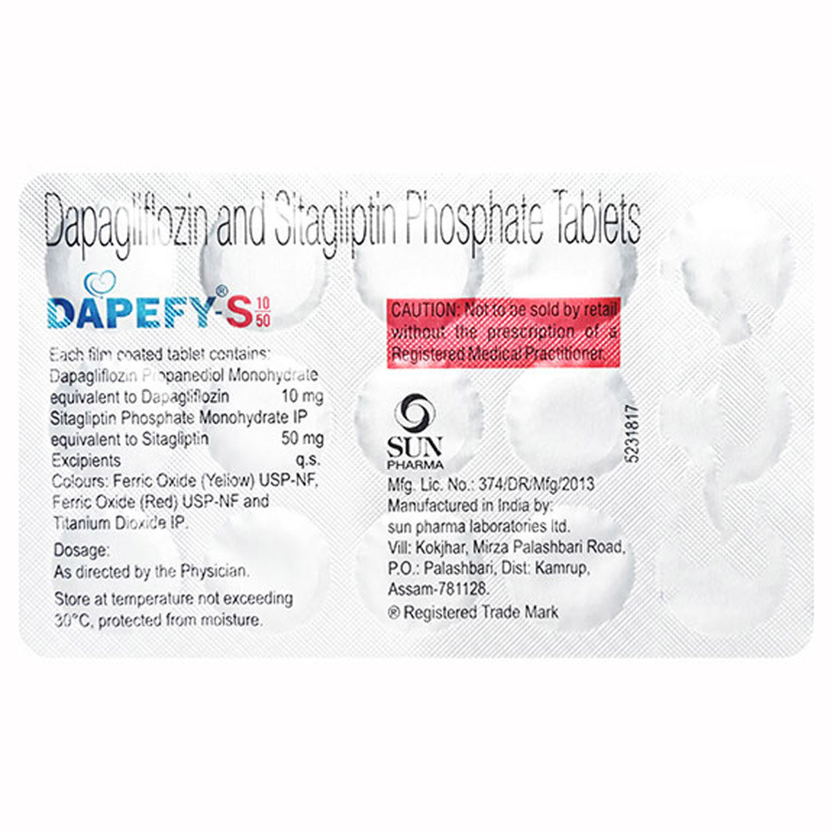 Dapefy-S 10/50 Tablet 15's, Pack of 15 Dapefy-S 10/50 Tablet 15's, Pack of 15