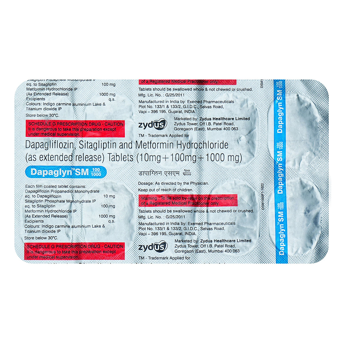 Dapaglyn SM 100/1000 Tablet 10's, Pack of 10 TabletS Dapaglyn SM 100/1000 Tablet 10's, Pack of 10 TabletS