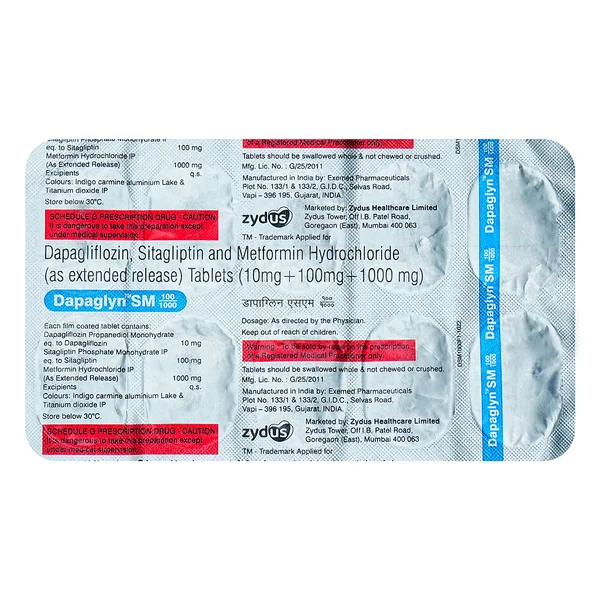 Dapaglyn SM 100/1000 Tablet 10's