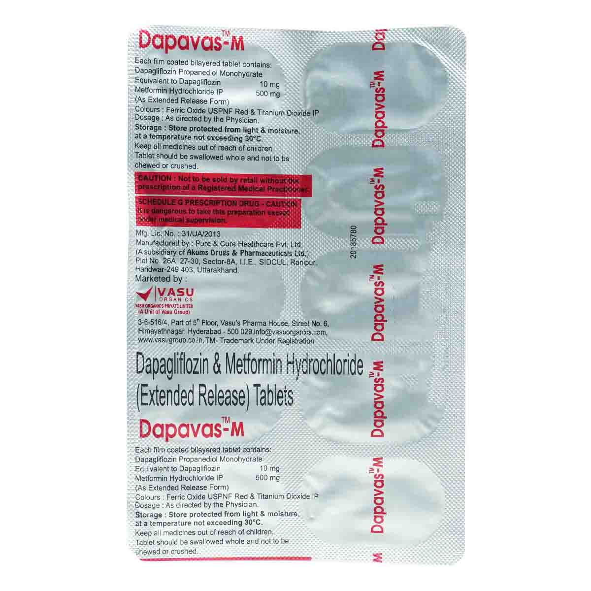Dapavas-M Tablet 10's, Pack of 10 TABLETS Dapavas-M Tablet 10's, Pack of 10 TABLETS