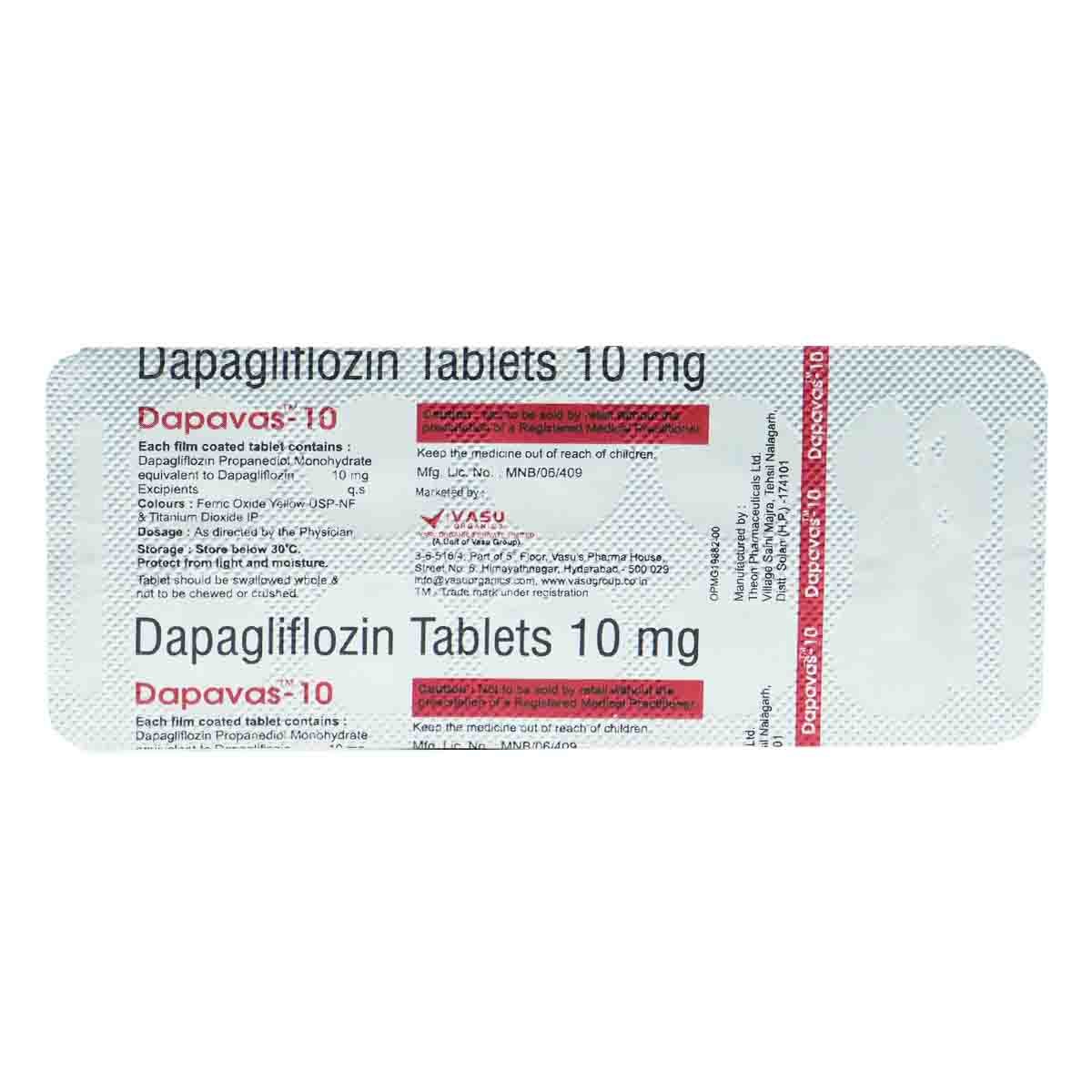 Dapavas-10 Tablet 10's, Pack of 10 TABLETS Dapavas-10 Tablet 10's, Pack of 10 TABLETS